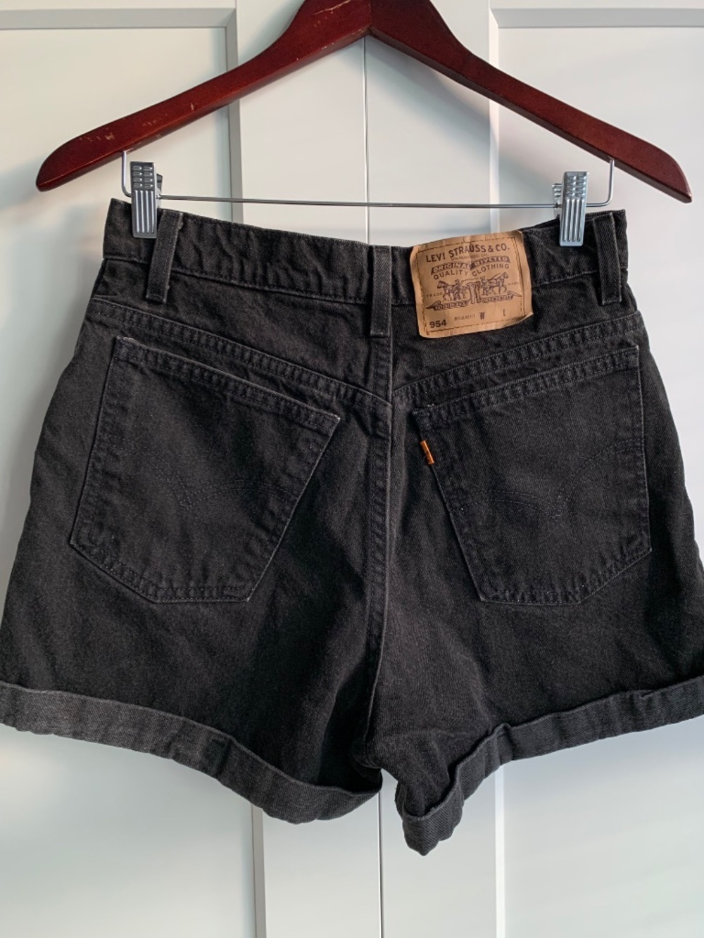Levi's 954 Vintage Orange Tag Women's Denim Short size 11 Black